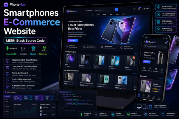 Smartphones E-Commerce Website Using MERN Stack Source Code