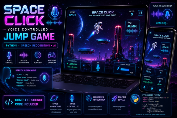 Space Click Voice Controlled Jump Game Using Python Source Code